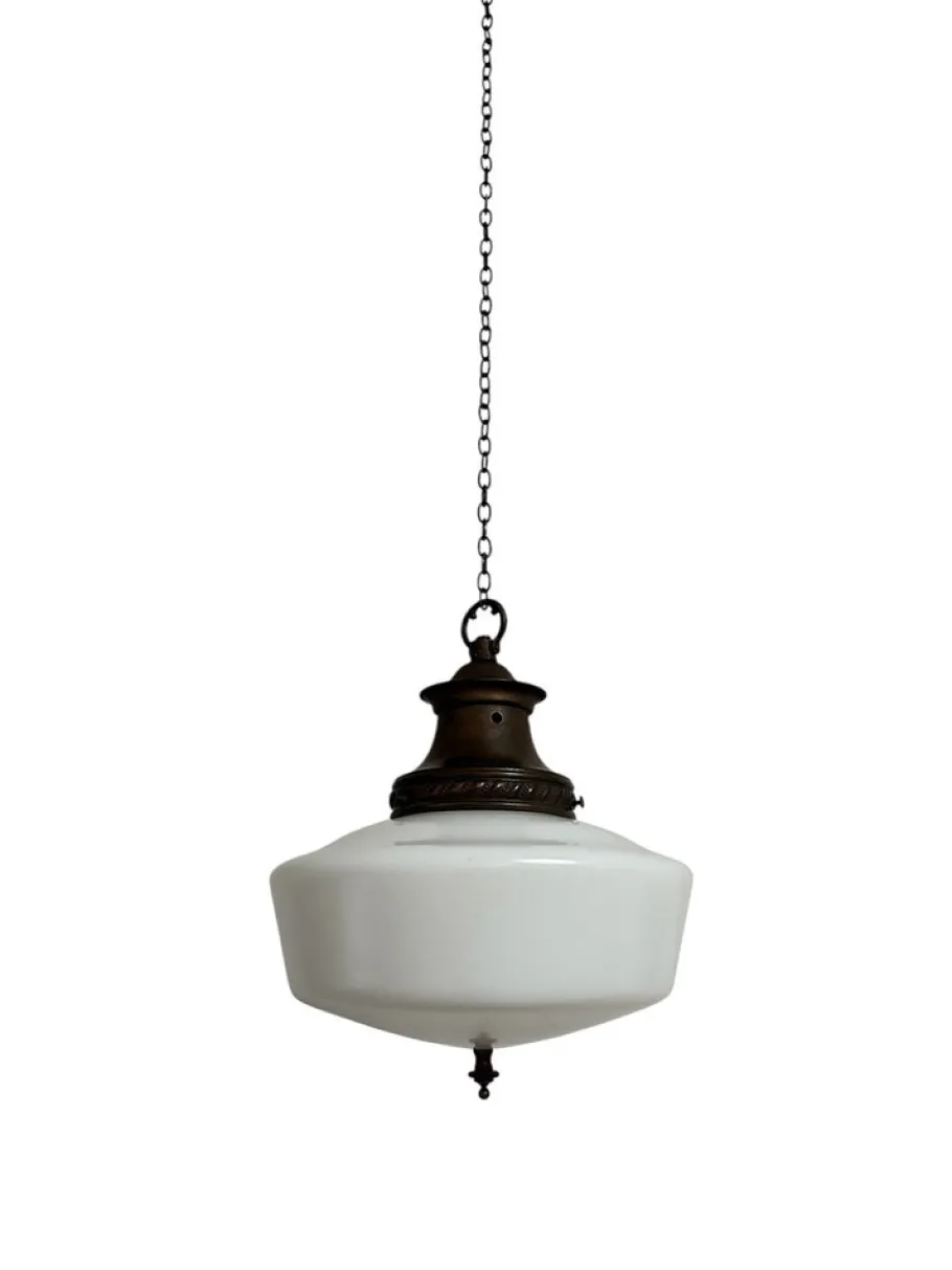 Online Pamono English Opaline Milk Glass Church Pendant with Finial, 1920s