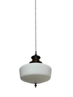 Online Pamono English Opaline Milk Glass Church Pendant with Finial, 1920s