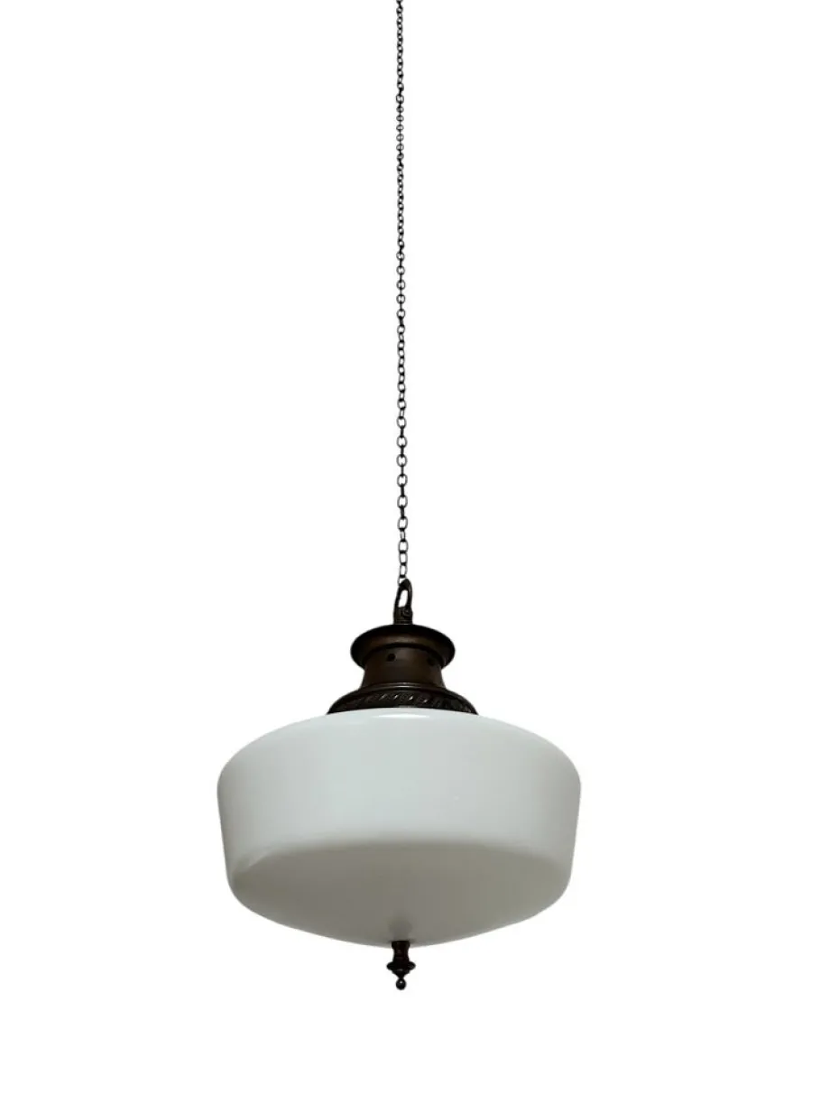 Online Pamono English Opaline Milk Glass Church Pendant with Finial, 1920s