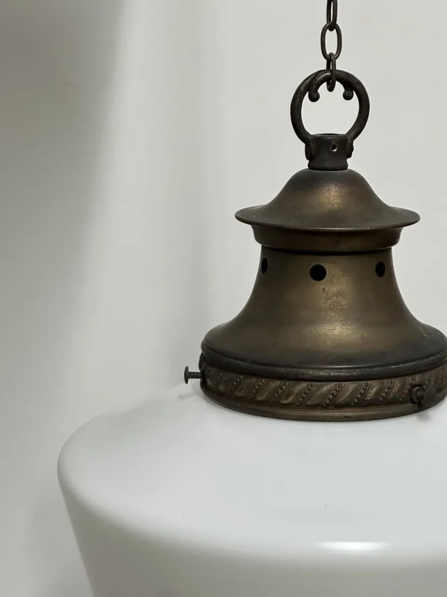 Online Pamono English Opaline Milk Glass Church Pendant with Finial, 1920s