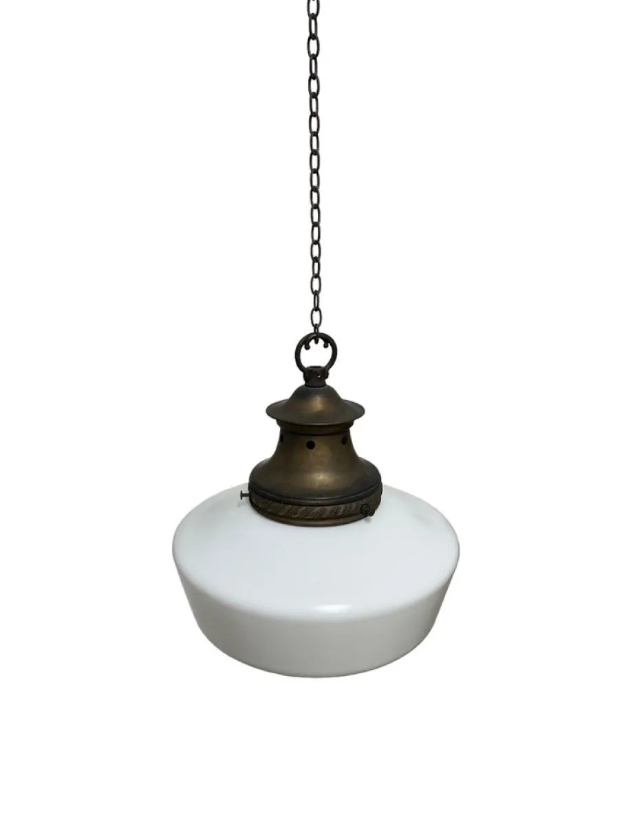 Online Pamono English Opaline Milk Glass Church Pendant with Finial, 1920s