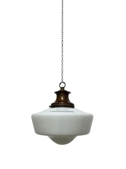 Online Pamono English Opaline Milk Glass Church Pendant, 1930s