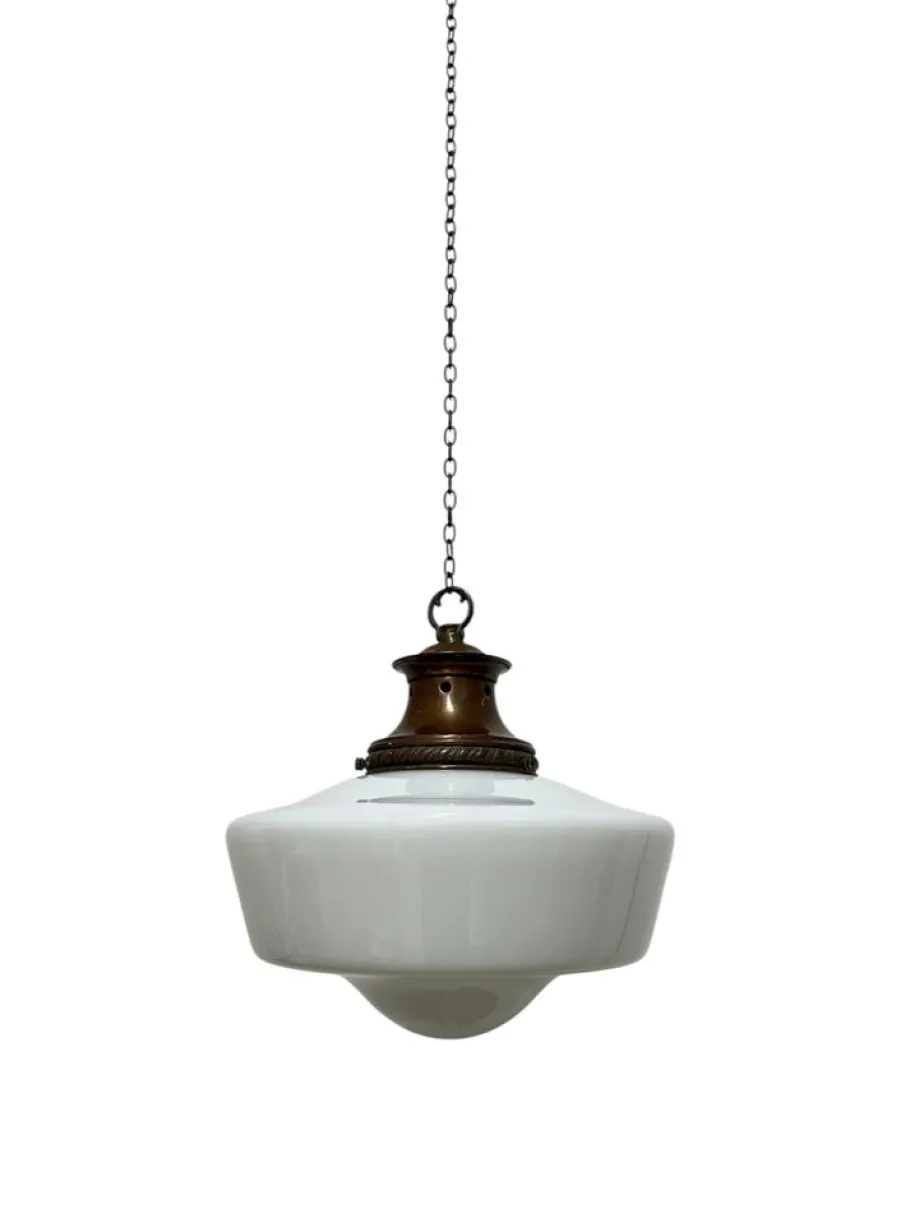Online Pamono English Opaline Milk Glass Church Pendant, 1930s
