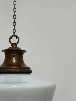 Online Pamono English Opaline Milk Glass Church Pendant, 1930s