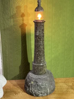 Discount Pamono English Serpentine Stone Lighthouse Lamp 1930s by Unknown for Unknown, 1920s