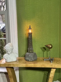 Discount Pamono English Serpentine Stone Lighthouse Lamp 1930s by Unknown for Unknown, 1920s