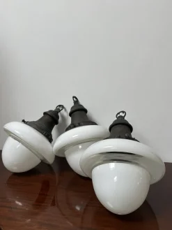 Hot Pamono English 2-Tone Opaline Milk Glass Church Pendant, 1920s