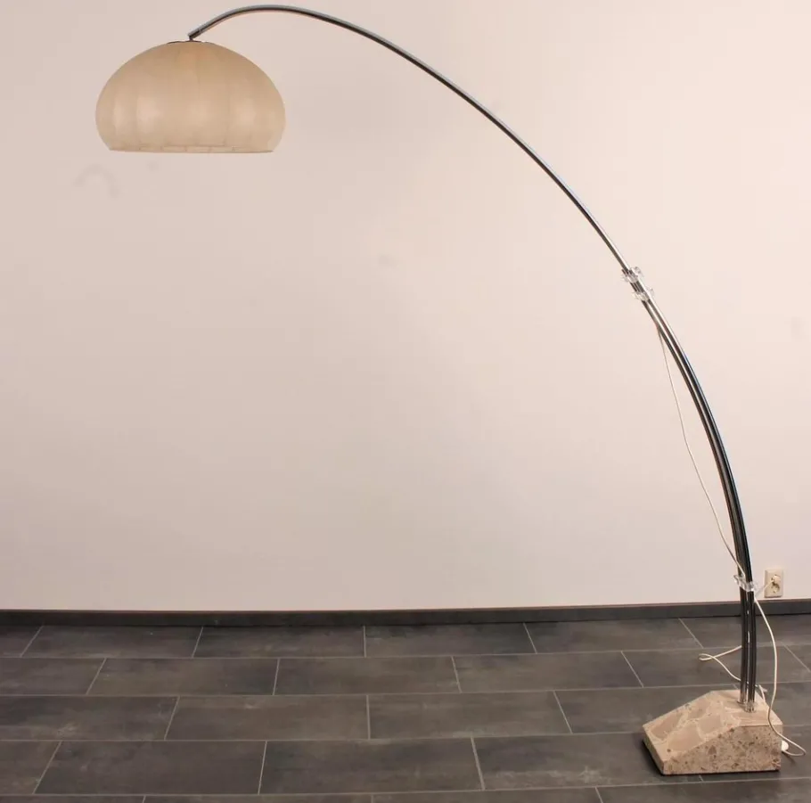 New Pamono Extendable Bow Floor Lamp with Marble Base from Hustadt Leuchten, 1960s