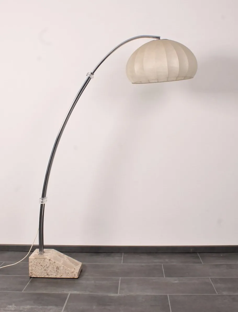 New Pamono Extendable Bow Floor Lamp with Marble Base from Hustadt Leuchten, 1960s