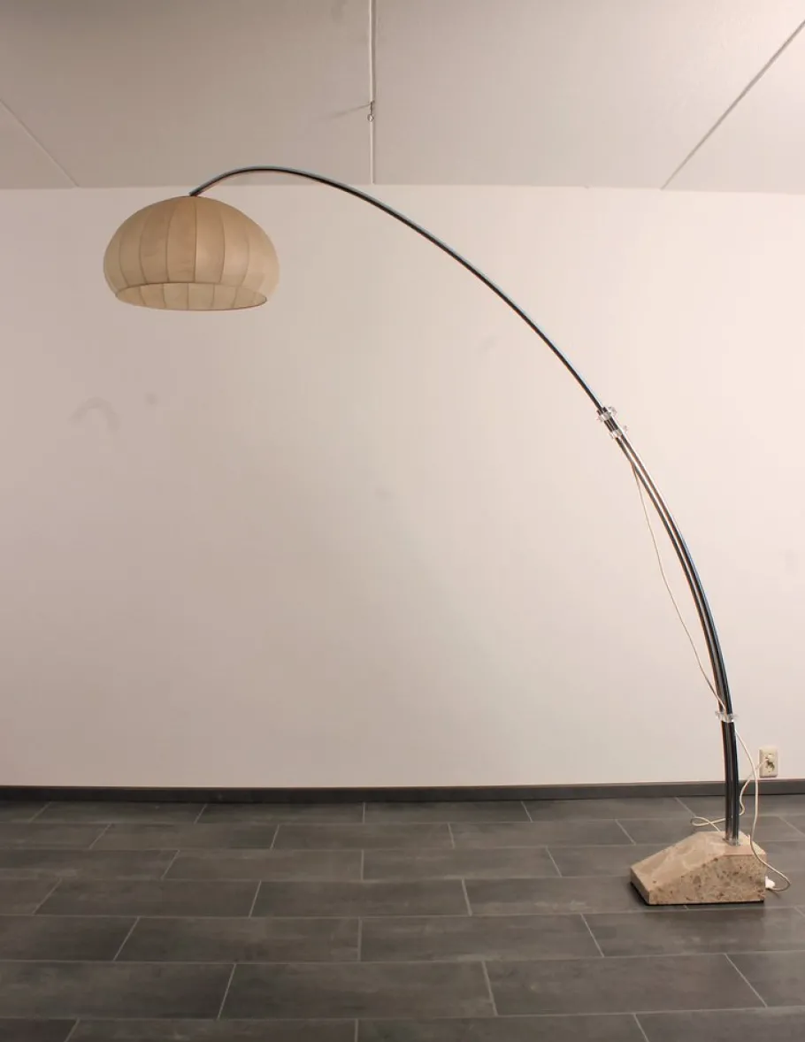 New Pamono Extendable Bow Floor Lamp with Marble Base from Hustadt Leuchten, 1960s