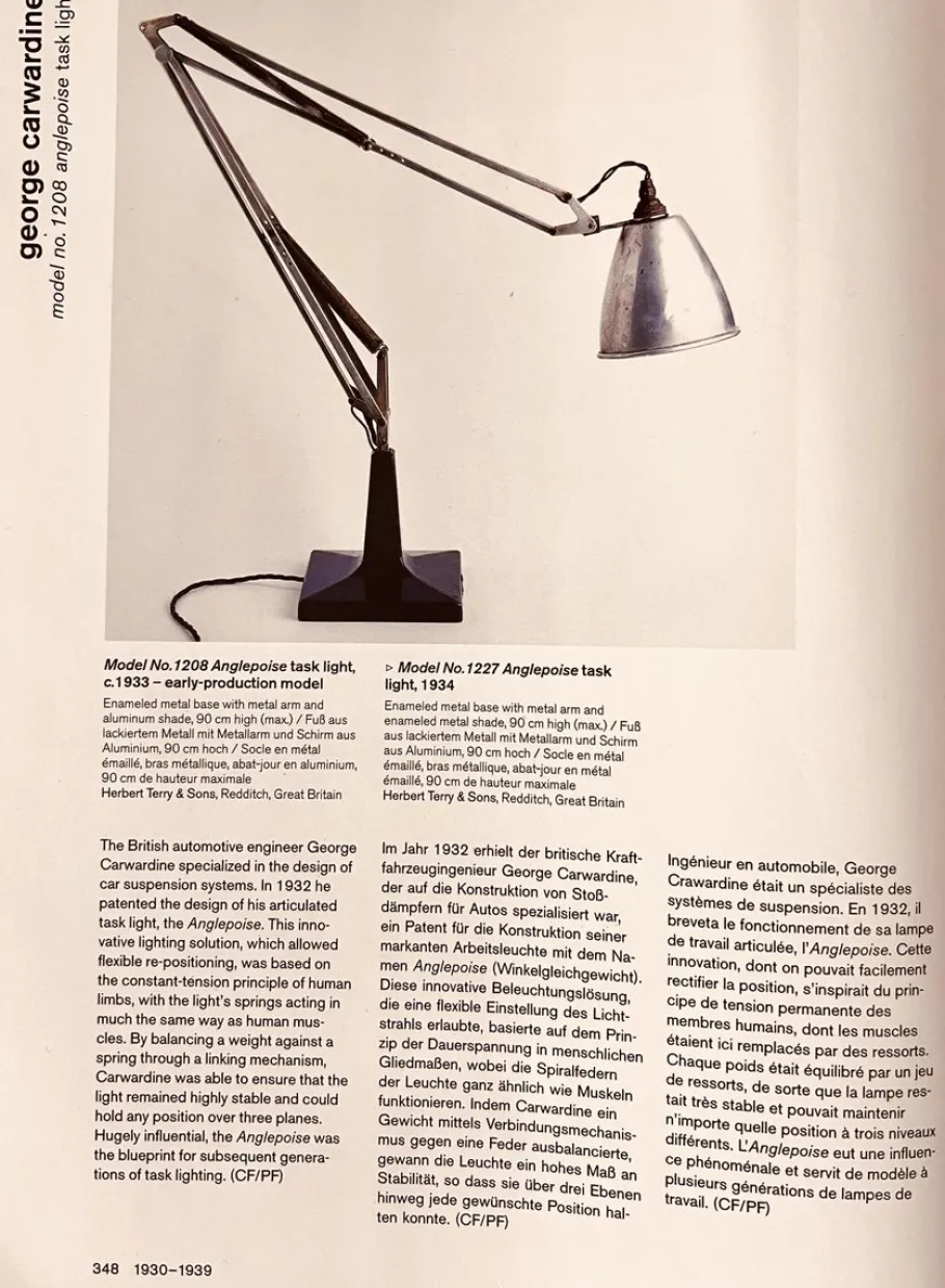 Hot Pamono Extra Large The Anglepoise Mod. 1208 Desk Lamp by George Carwardine, 1933, Early Production Architect's Lamp