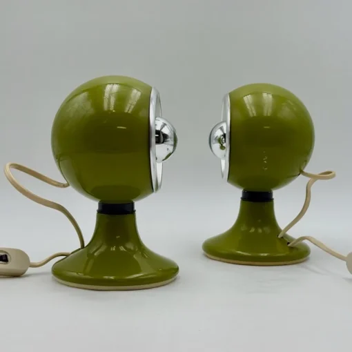 Best Pamono Eyeball Lamps in Green Metal from Luci Italia, 1970s, Set of 2