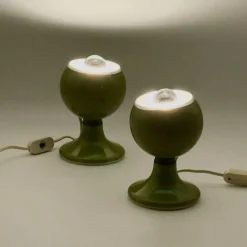 Best Pamono Eyeball Lamps in Green Metal from Luci Italia, 1970s, Set of 2