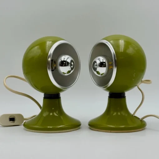 Best Pamono Eyeball Lamps in Green Metal from Luci Italia, 1970s, Set of 2