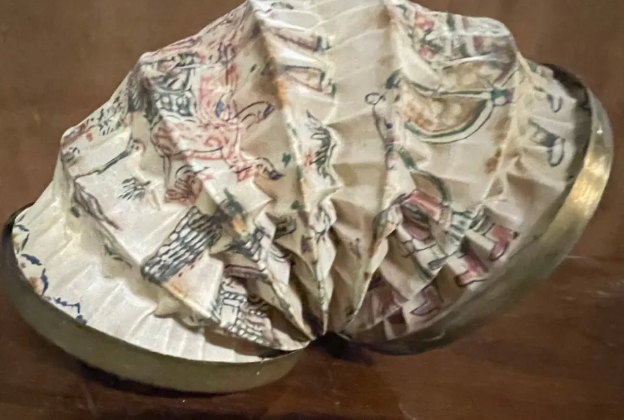 New Pamono Fabric and Brass Lantern, 1890s