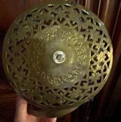 New Pamono Fabric and Brass Lantern, 1890s