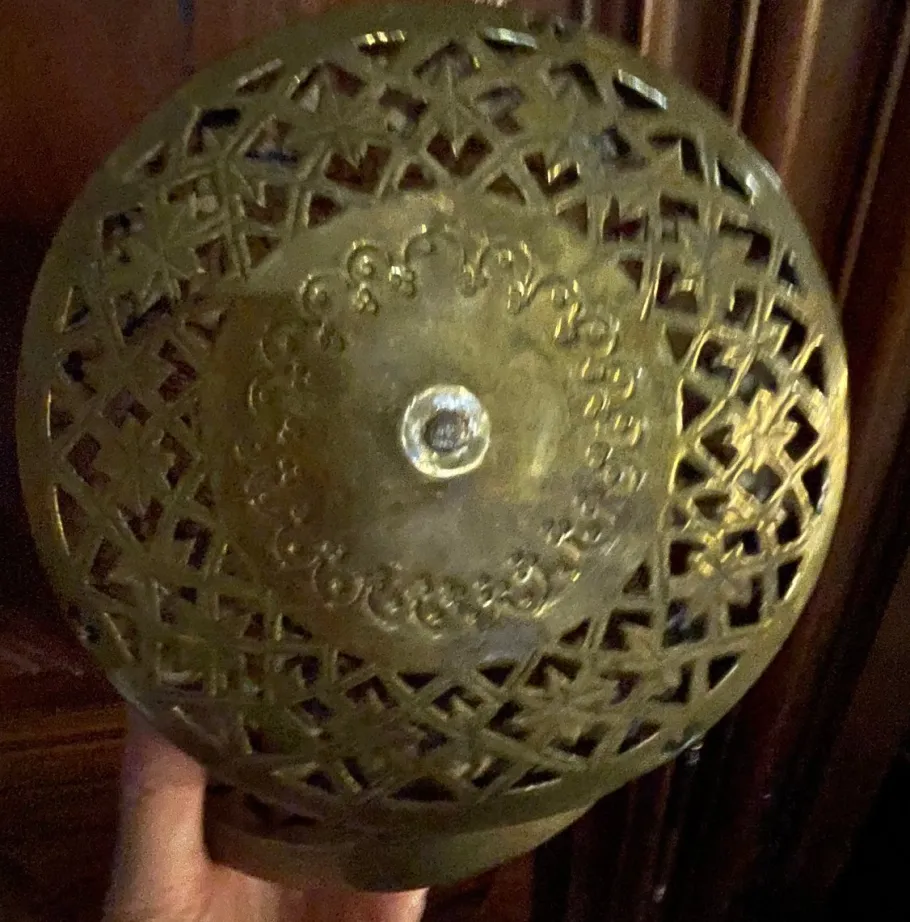 New Pamono Fabric and Brass Lantern, 1890s