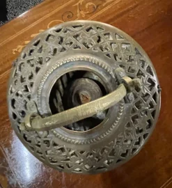 New Pamono Fabric and Brass Lantern, 1890s