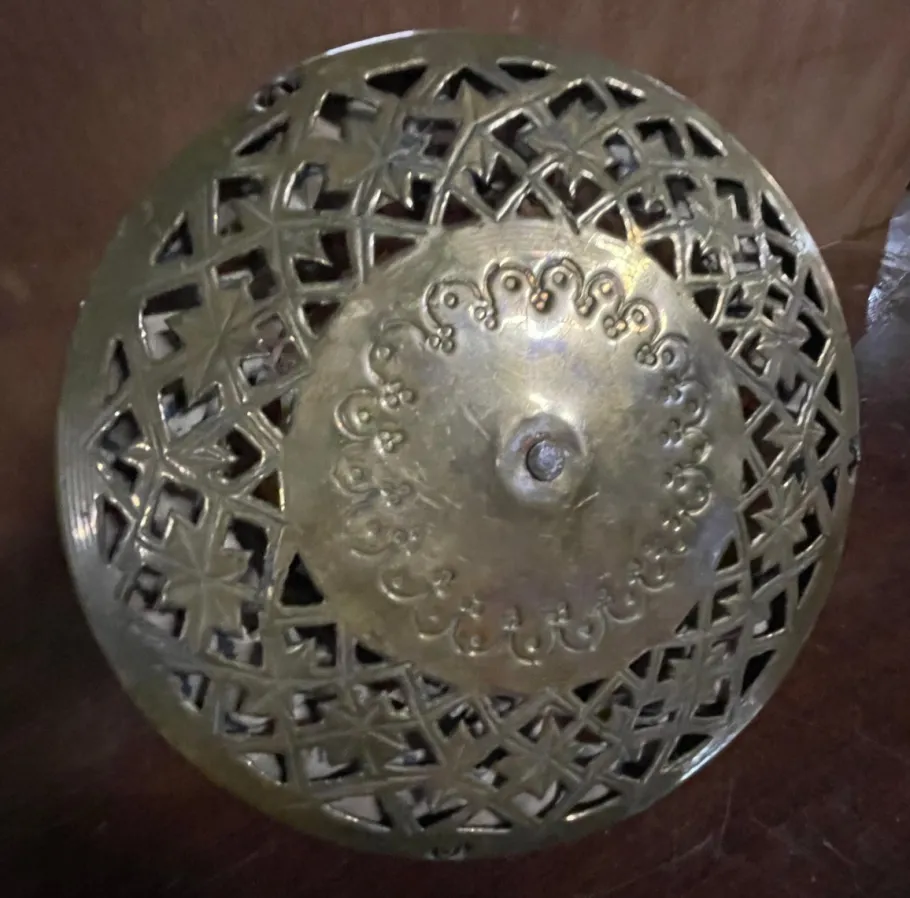 New Pamono Fabric and Brass Lantern, 1890s