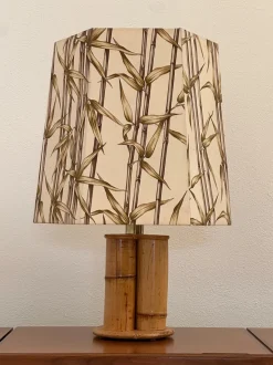 Outlet Pamono Fabric and Rattan Lamp, 1970s
