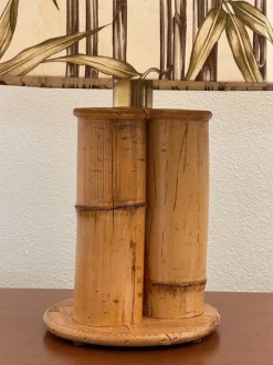 Outlet Pamono Fabric and Rattan Lamp, 1970s