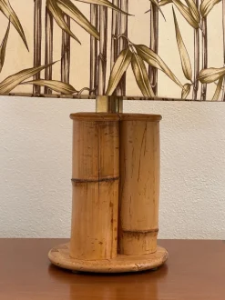 Outlet Pamono Fabric and Rattan Lamp, 1970s