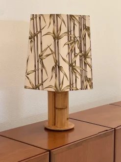 Outlet Pamono Fabric and Rattan Lamp, 1970s