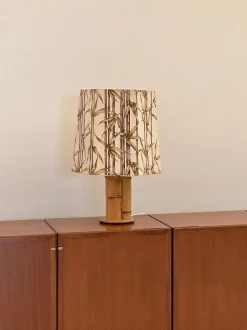 Outlet Pamono Fabric and Rattan Lamp, 1970s