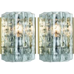 Discount Pamono Faceted Tubes Wall Lights attributed to Doria Leuchten, 1960s, Set of 2
