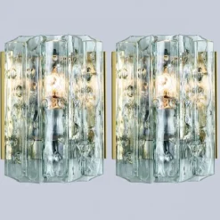 Discount Pamono Faceted Tubes Wall Lights attributed to Doria Leuchten, 1960s, Set of 2
