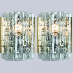 Discount Pamono Faceted Tubes Wall Lights attributed to Doria Leuchten, 1960s, Set of 2