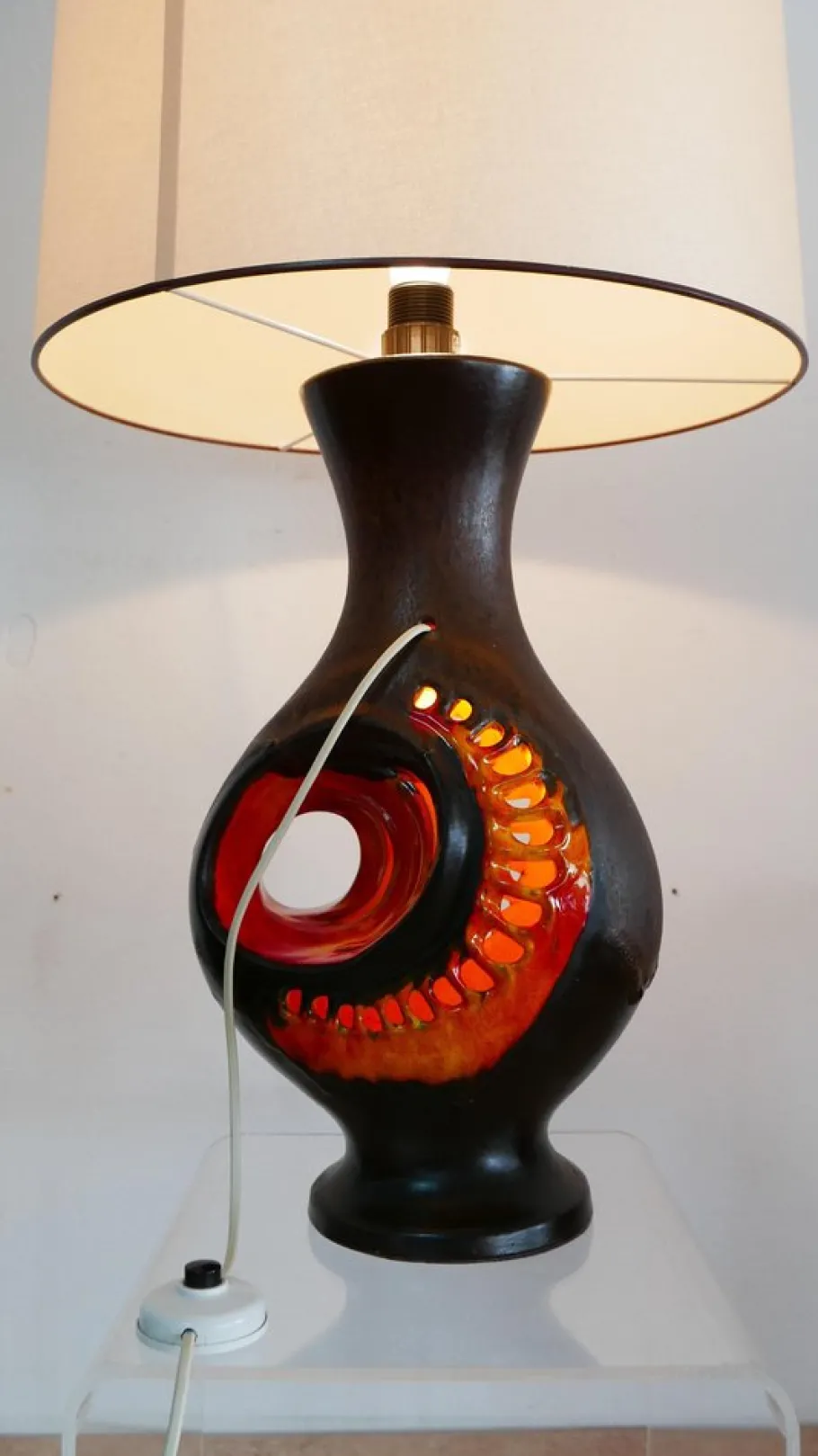 Clearance Pamono Fat Lava Ceramic Lamp by Walter Gerhards, Germany, 1970s