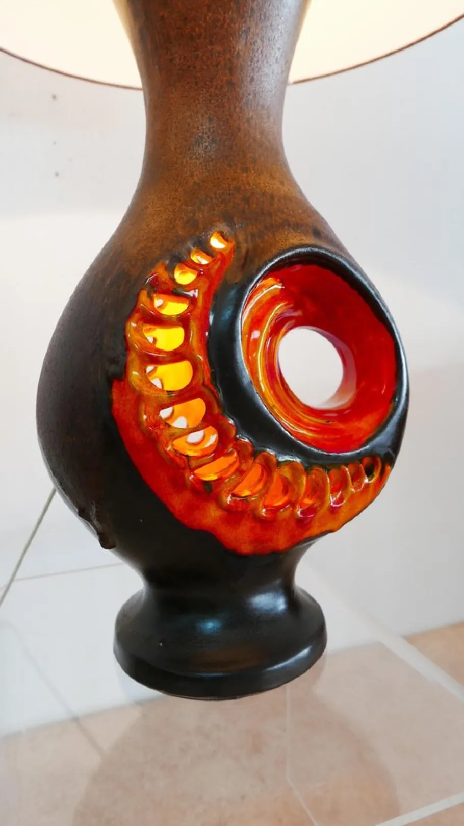 Clearance Pamono Fat Lava Ceramic Lamp by Walter Gerhards, Germany, 1970s