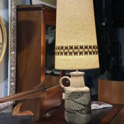 Sale Pamono Fat Lava Ceramic Lamp with Original Shade from Scheurich Keramik, 1960s