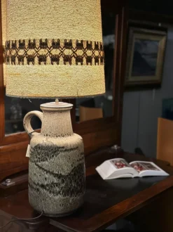 Sale Pamono Fat Lava Ceramic Lamp with Original Shade from Scheurich Keramik, 1960s