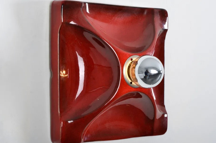 New Pamono Fat Lava Ceramic Sconce from Hustadt Leuchten, 1970s