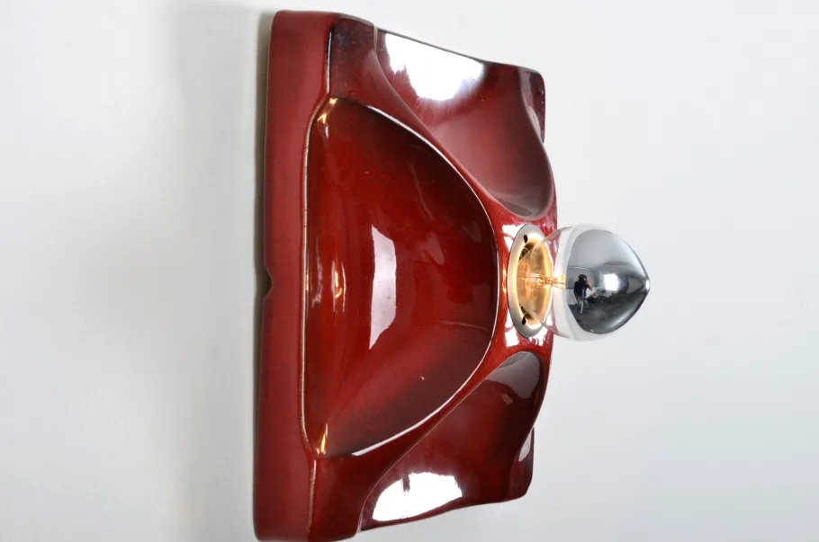 New Pamono Fat Lava Ceramic Sconce from Hustadt Leuchten, 1970s
