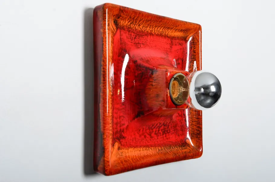 Clearance Pamono Fat Lava Ceramic Sconce from Hustadt Leuchten, 1970s