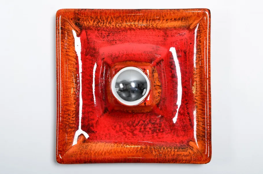 Clearance Pamono Fat Lava Ceramic Sconce from Hustadt Leuchten, 1970s