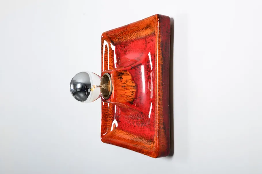 Clearance Pamono Fat Lava Ceramic Sconce from Hustadt Leuchten, 1970s