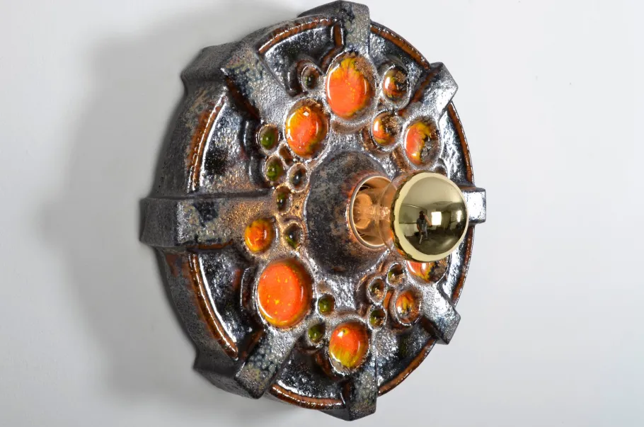 Best Pamono Fat Lava Ceramic Sconce from Hustadt Leuchten, 1970s