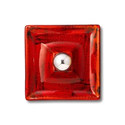 Discount Pamono Fat Lava Ceramic Wall Lights in Red Orange from Hustadt Leuchten Arnsberg, Germany, 1970s, Set of 3