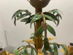 New Pamono Faux Bamboo Tole Palm Tree Chandelier, France, 1950s