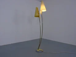 Pamono Fiberglass & Brass Floor Lamp by Carl Auböck for Dame & Co. Neheim, Germany, 1950s