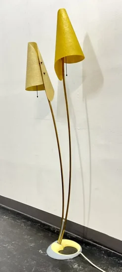 New Pamono Fiberglass and Steel Floor Lamp by Carl Auböck, 1950s