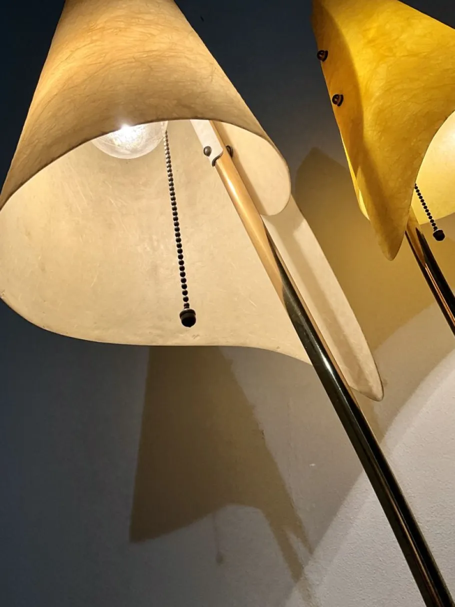New Pamono Fiberglass and Steel Floor Lamp by Carl Auböck, 1950s