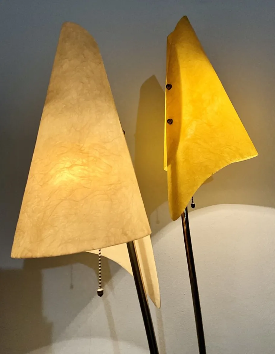 New Pamono Fiberglass and Steel Floor Lamp by Carl Auböck, 1950s