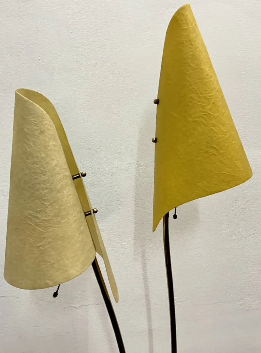 New Pamono Fiberglass and Steel Floor Lamp by Carl Auböck, 1950s