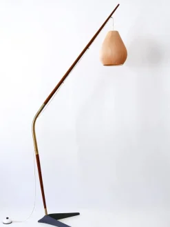 New Pamono Fishing Pole Floor Lamp by Svend Aage Holm Sørensen for from Holm Sørensen & Co, Denmark, 1950s
