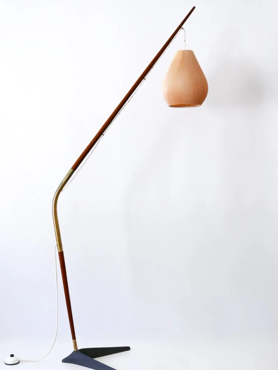 New Pamono Fishing Pole Floor Lamp by Svend Aage Holm Sørensen for from Holm Sørensen & Co, Denmark, 1950s